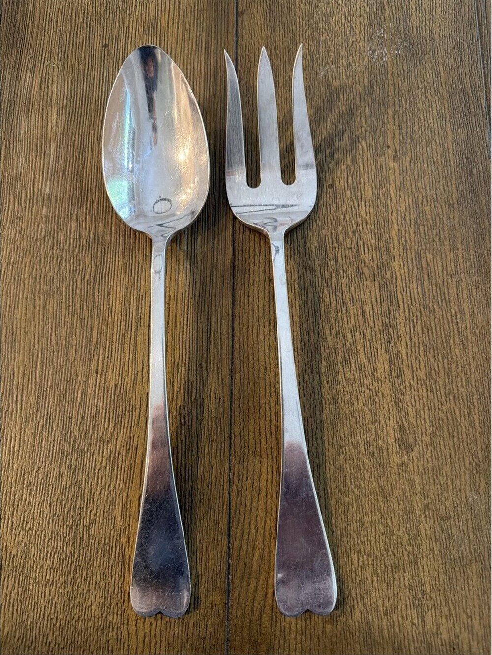 Reed & Barton RDS84 Heart Silverplate Large Pasta/Salad Serving Set 2 Piece Set